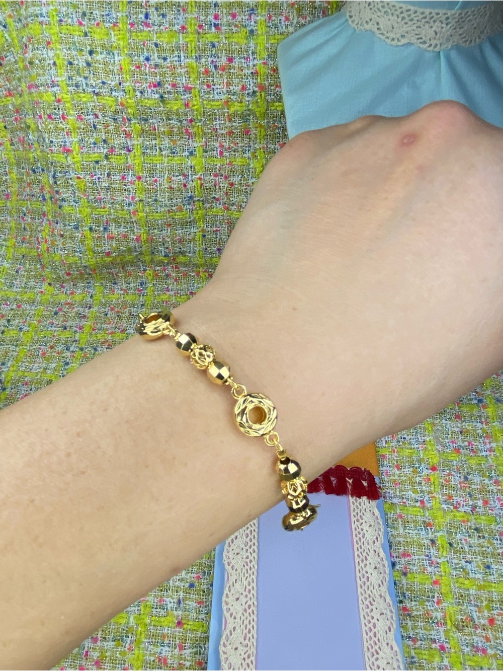AA great Gold Bead & Filigree Women's Bracelet